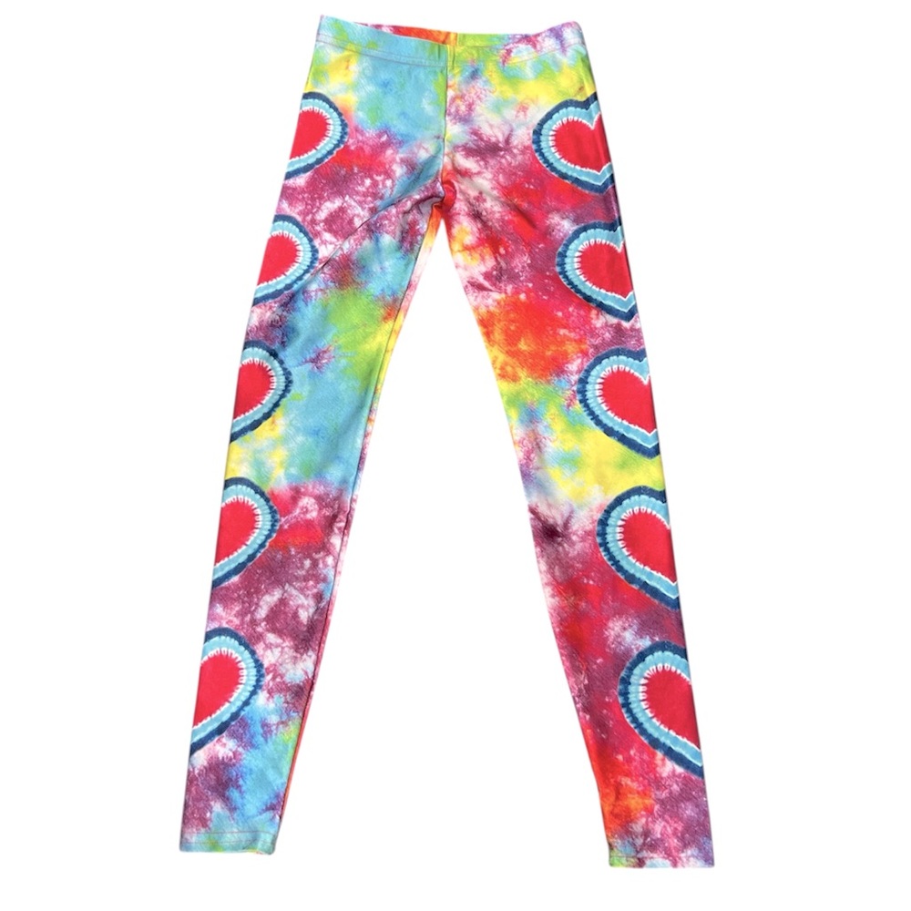 Terez  Girls'  Tie Dye Hearts Leggings Size Medium(10/12)